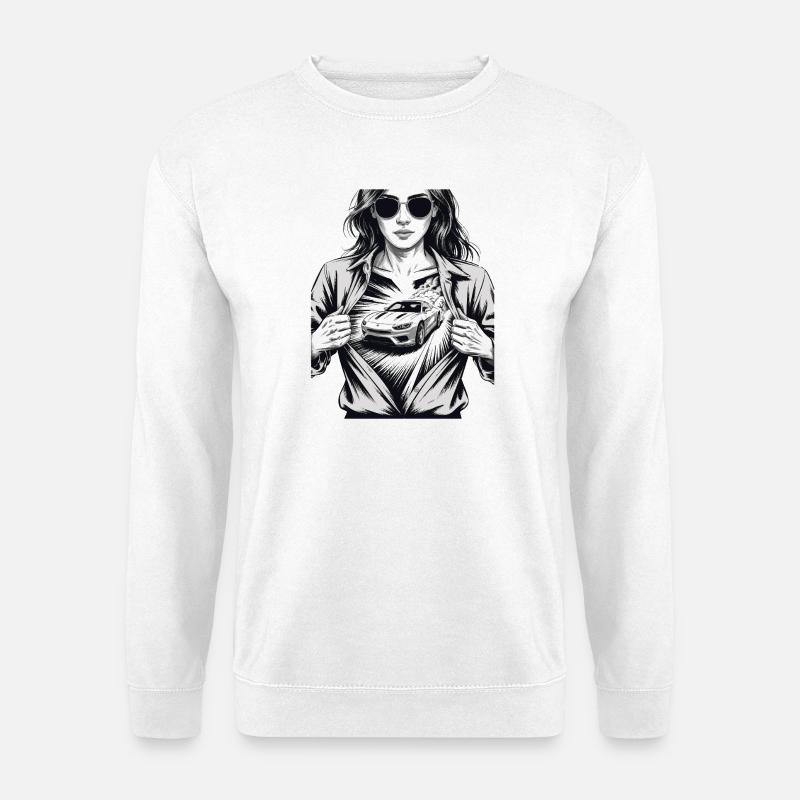 Racing Girl Car Design - Unisex Pullover - Weiß