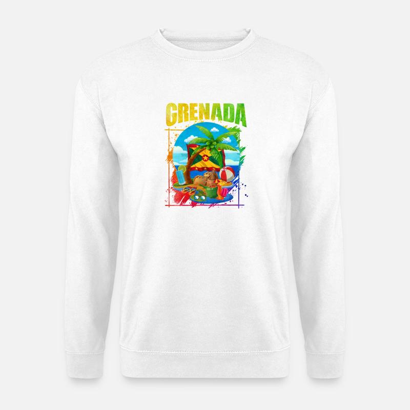 Tropischer Strand mit Grenada-Motiv - Unisex Pullover - Weiß