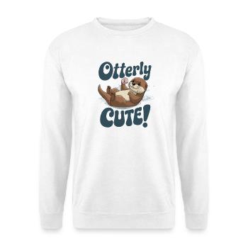 Otterly Cute Otter With Shell - Unisex Sweatshirt - white - Front