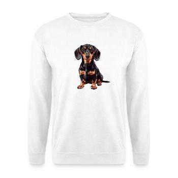 Charming dachshund portrait on fabric - Unisex Sweatshirt - white - Front