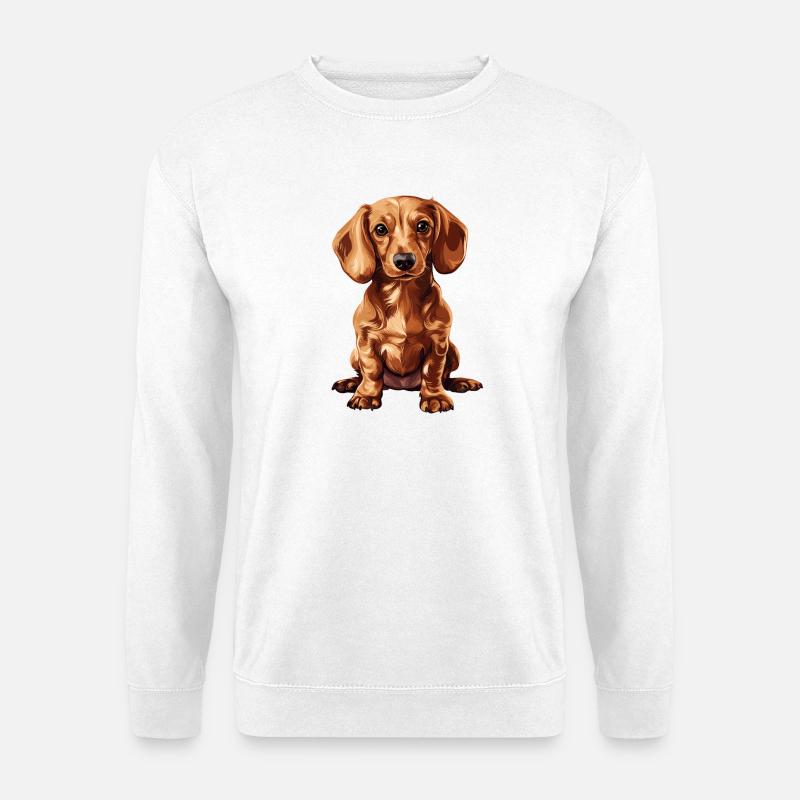 Niedlicher Dackel mit Charme - Unisex Pullover - Weiß
