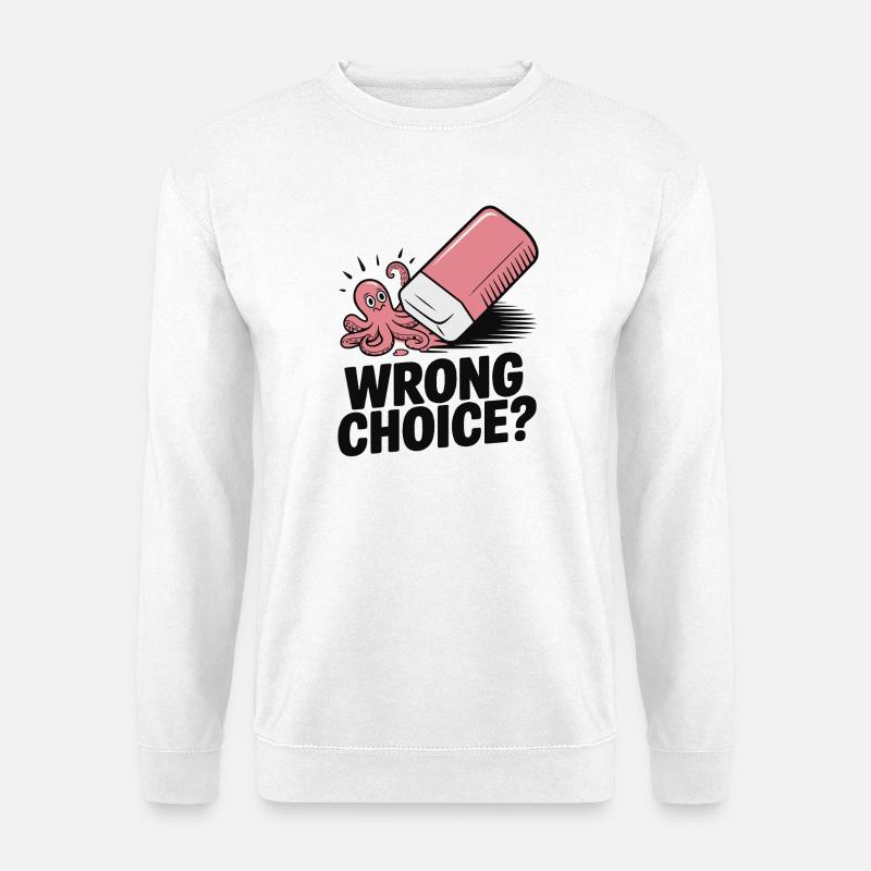 Verspieltes Oktopus-Radiergummi-Design - Unisex Pullover - Weiß