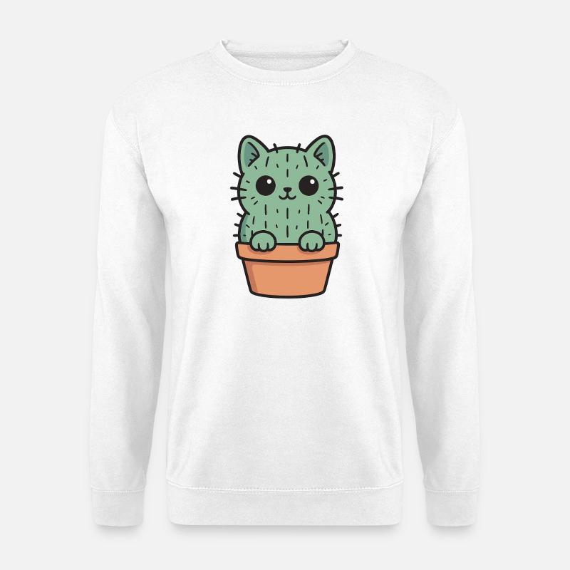 Conception de chaton cactus mignon - Sweat-shirt Unisexe - blanc