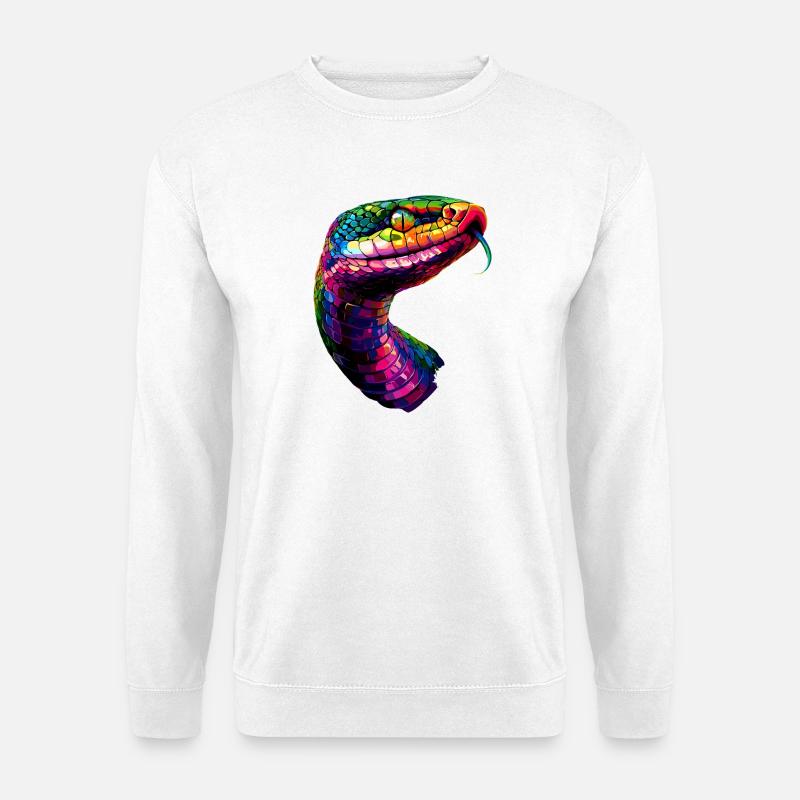 Schlange Python Kobra Klapperschlange Schlangen - Unisex Pullover - Weiß