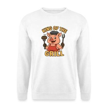  Grillmeister Schwein – King of BBQ - Unisex Pullover - Weiß - Vorne