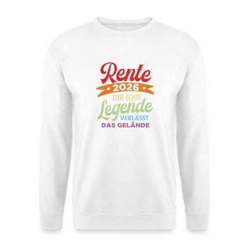 Pension 2026 Gift – La légende quitte les lieux - Sweat-shirt Unisexe - blanc - Devant