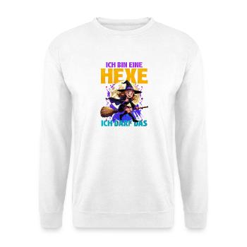 Sorcière avec baguette magique et lune - Sweat-shirt Unisexe - blanc - Devant
