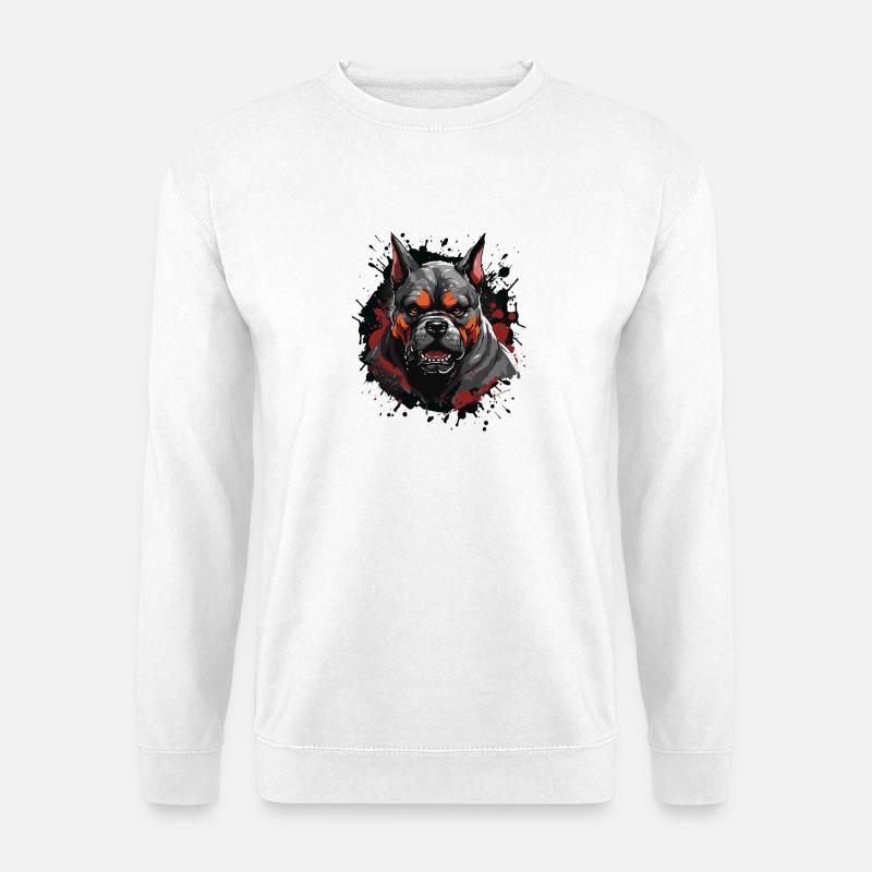 Bulldog Hund - Unisex Pullover - Weiß