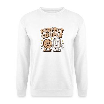 Perfect Couple Cookie Milk Fun Cartoon Design - Unisex Pullover - Weiß - Vorne