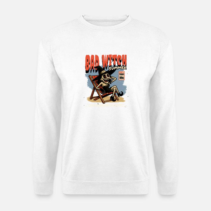 Crâne Sorcière dans Vampire d’été - Sweat-shirt Unisexe - blanc
