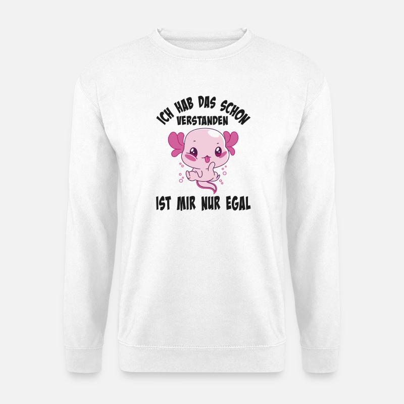 Lustiges Axolotl mit Humortext - Unisex Pullover - Weiß