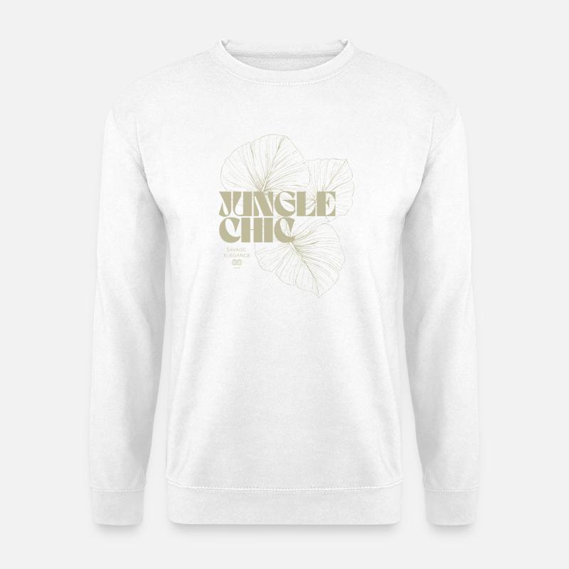 Tropisches Monstera Blatt Muster Design - Unisex Pullover - Weiß