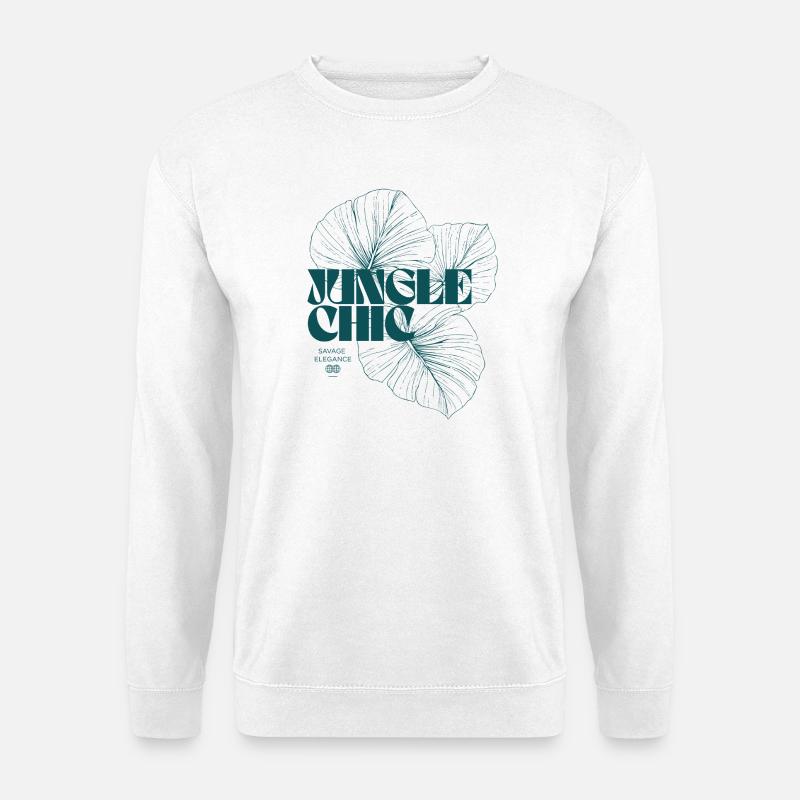 Botanical Jungle Monstera Leaf Pattern Design - Unisex Sweatshirt - white