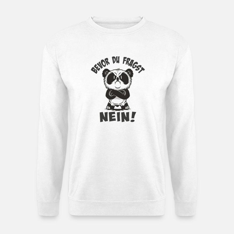 Cuddly panda with humorous saying - Unisex Sweatshirt - white
