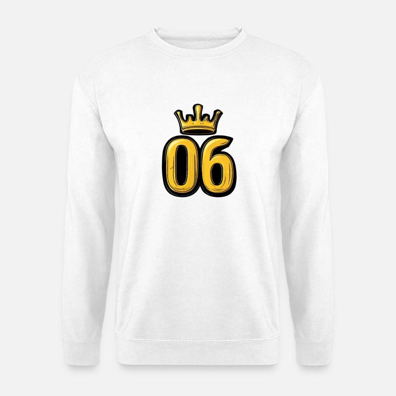 6 Zahl Krone - Unisex Pullover - Weiß