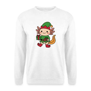 Axolotl mignon comme un nain de Noël - Sweat-shirt Unisexe - blanc - Devant