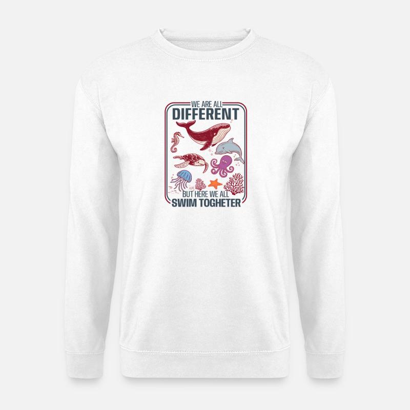 Unterwasser-Diversitäts-Einheitsdesign - Unisex Pullover - Weiß