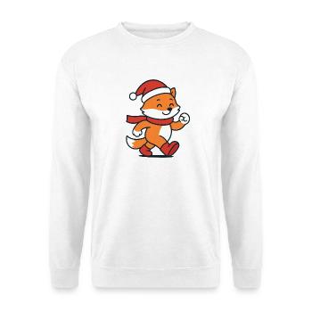 Renard d’hiver mignon avec chapeau et écharpe - Sweat-shirt Unisexe - blanc - Devant