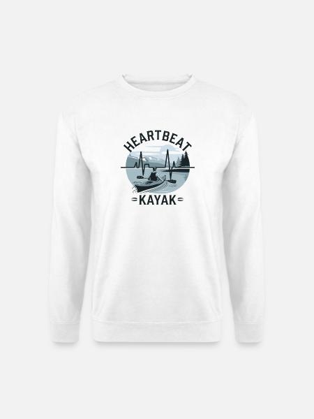 Paddling Heartbeat Adventure Nature Kayak Lake - Unisex Sweatshirt - white