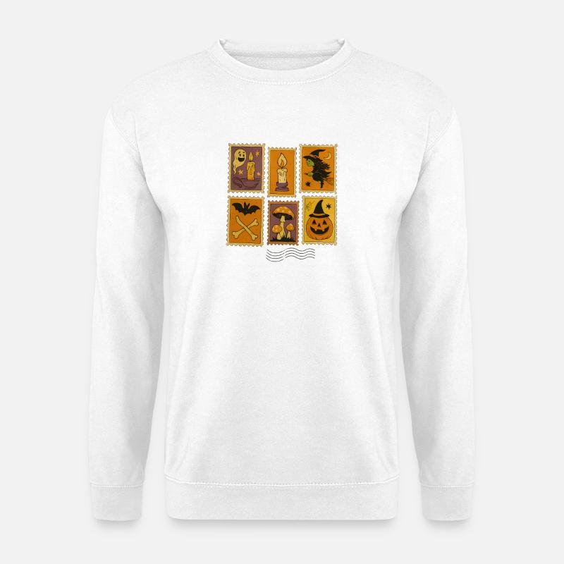 Halloween Witch and Pumpkin Sticker Set - Unisex Sweatshirt - white