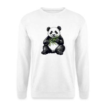 Niedlicher Pandabär mit Bambus - Unisex Pullover - Weiß - Vorne