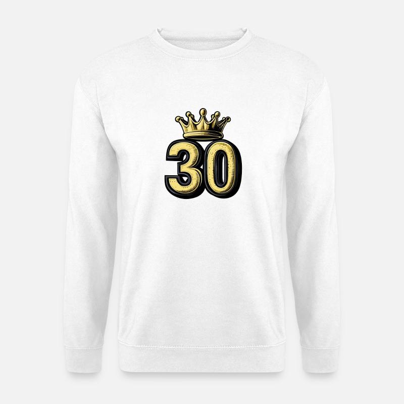 30 Zahl Krone - Unisex Pullover - Weiß