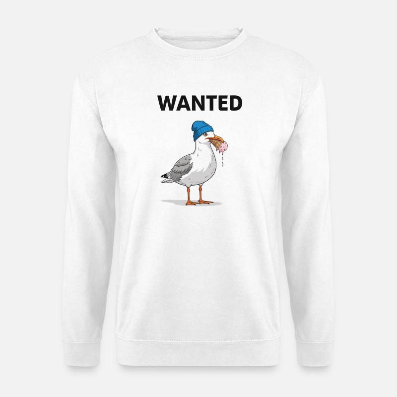 Gesucht Möwe Eiscreme Abenteuer - Sweat-shirt Unisexe - blanc