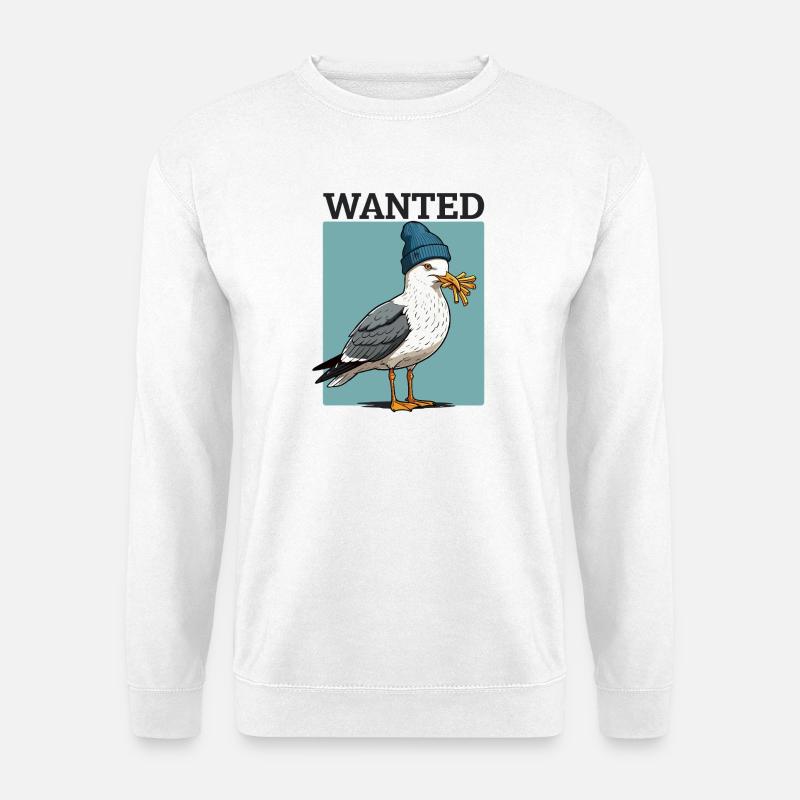 Gesuchte Möwe Mit Pommes - Unisex Pullover - Weiß