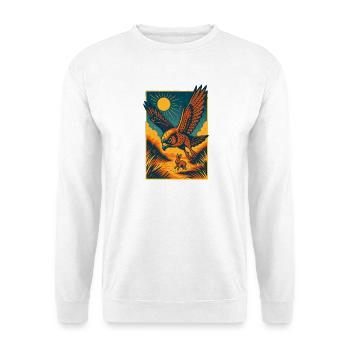 Lapin de chasse au faucon majestueux - Sweat-shirt Unisexe - blanc - Devant
