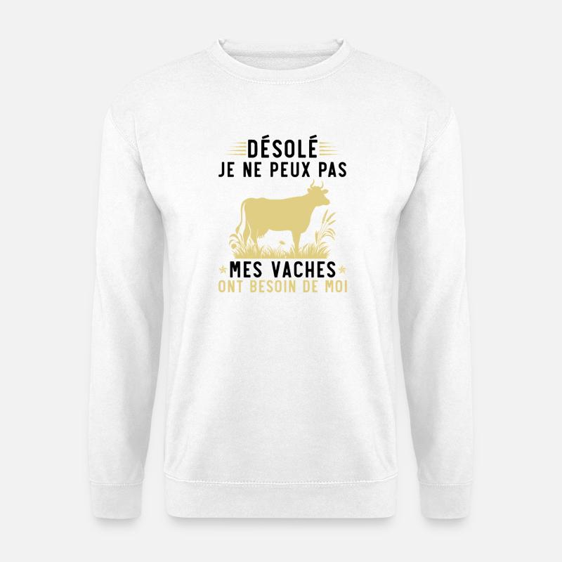 Meine Kühe brauchen mich - Unisex Pullover - Weiß