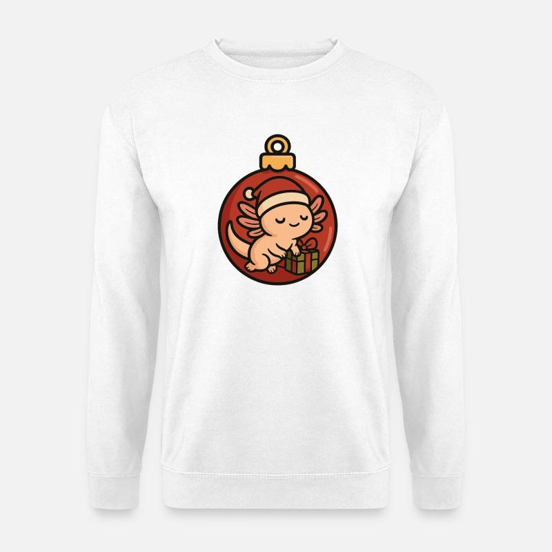 Weihnachts Axolotl – Christbaumkugel Design - Unisex Pullover - Weiß