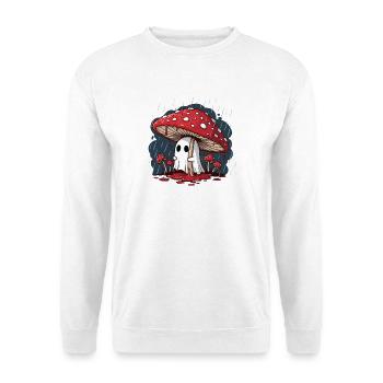 Fantôme d’amanite tue-mouches — Fantôme champignon d’Halloween effrayant - Sweat-shirt Unisexe - blanc - Devant