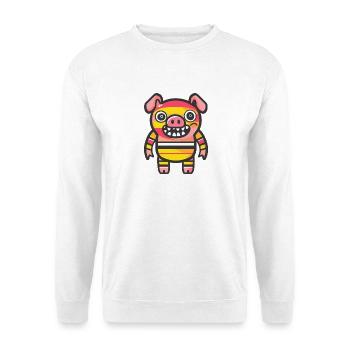 Schwein Halloween Comic Lustig - Unisex Pullover - Weiß - Vorne