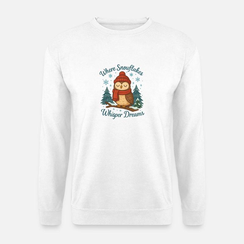 Wintereule – Where Snowflakes Whisper Dreams - Unisex Sweatshirt - white