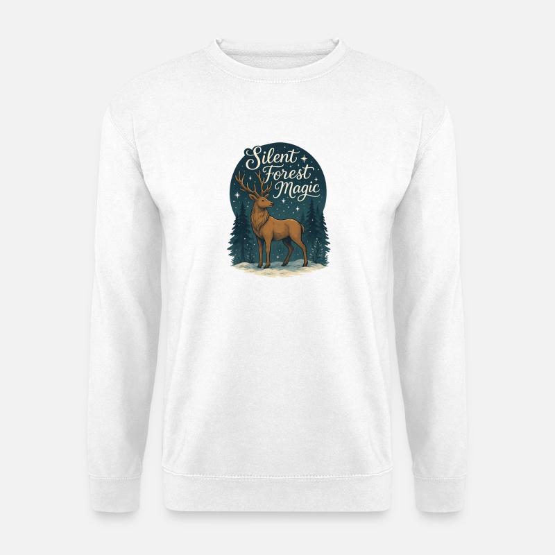 Winter Deer – Silent Forest Magic - Unisex Sweatshirt - white