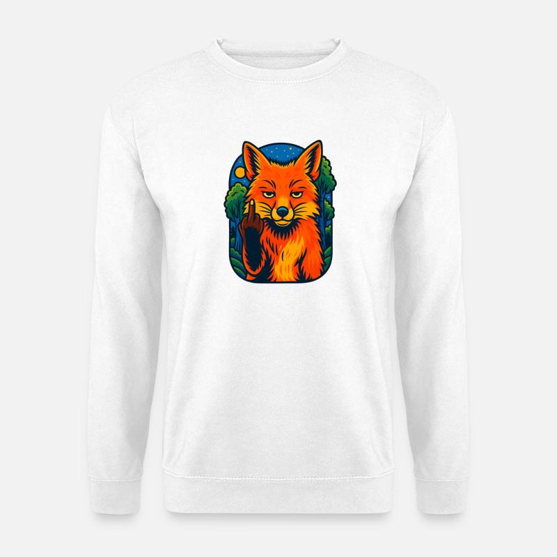 Mitternachtsfuchs rebellisch, liebe Füchse - Unisex Pullover - Weiß