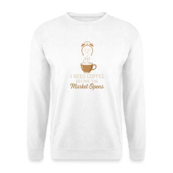 J’ai besoin d’un café avant l’ouverture du marché - Sweat-shirt Unisexe - blanc - Devant