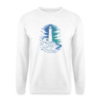 Phare sur le sentier côtier rocheux - Sweat-shirt Unisexe - blanc - Devant