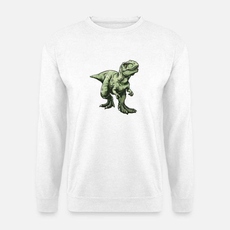 Grüner Dino T Rex Comic Stil - Unisex Pullover - Weiß