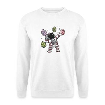 Danse des œufs de Pâques des astronautes dans l’espace - Sweat-shirt Unisexe - blanc - Devant