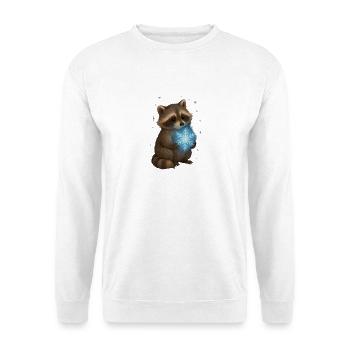 Magischer Waschbär mit Schneeflocke - Unisex Pullover - Weiß - Vorne