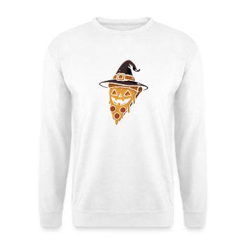 Pizza à la citrouille avec chapeau de sorcière - Sweat-shirt Unisexe - blanc - Devant