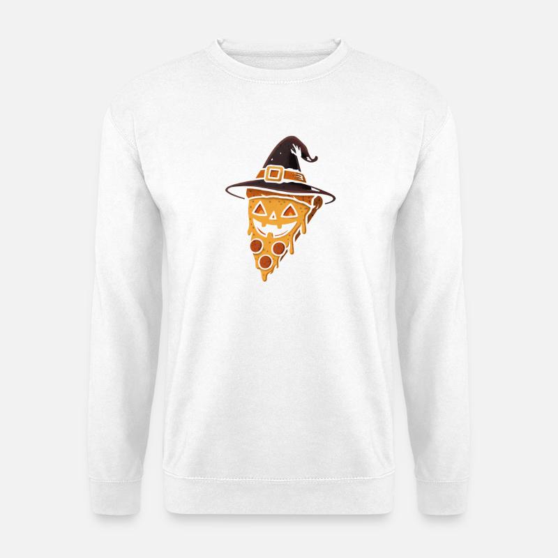 Pumpkin pizza with witch hat - Unisex Sweatshirt - white