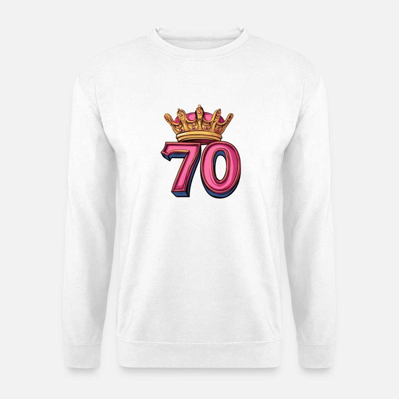 70 Zahl Krone - Unisex Pullover - Weiß