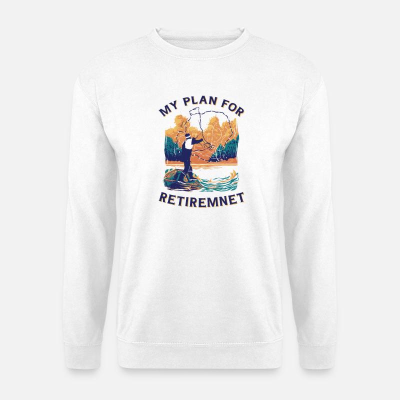 Plan für Ruhestand am See - Unisex Pullover - Weiß