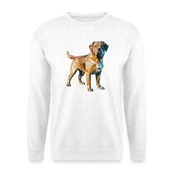 Brauner Hund - Cooles Low-Poly-Logo - Unisex Pullover - Weiß - Vorne