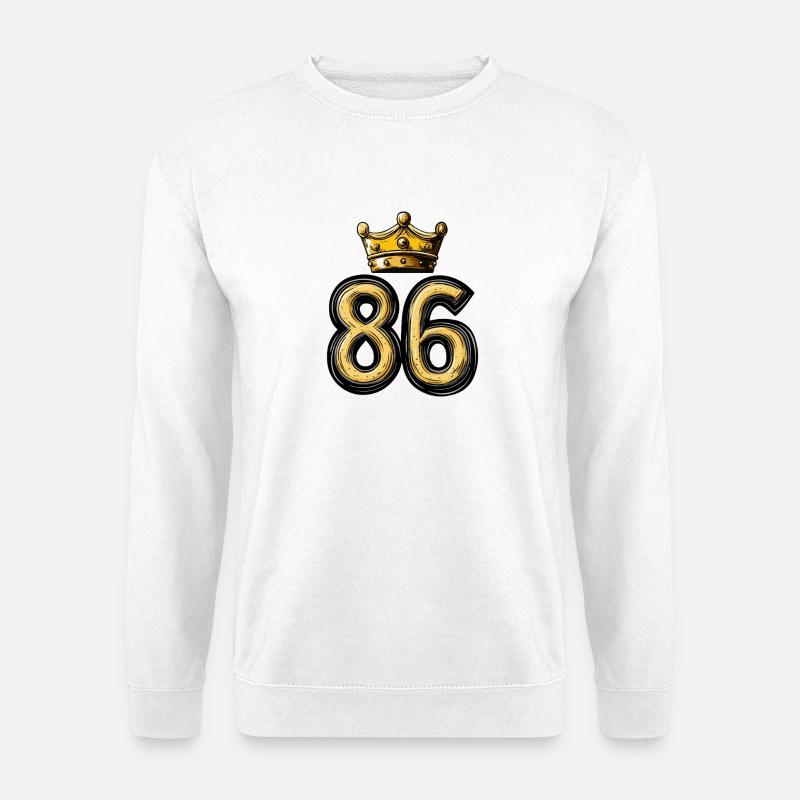 86 Zahl Krone - Unisex Pullover - Weiß