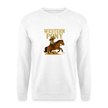 Western Pony Rider - Unisex Pullover - Weiß - Vorne - Alina (178cm) & Michal (187cm)