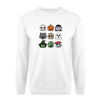 Halloween Building Block Heads Youth Child Halloween - Unisex Sweatshirt - white - Front