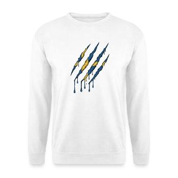 Sweden Flag Claw Grunge Sverige Scratch Trace - Unisex Sweatshirt - white - Front